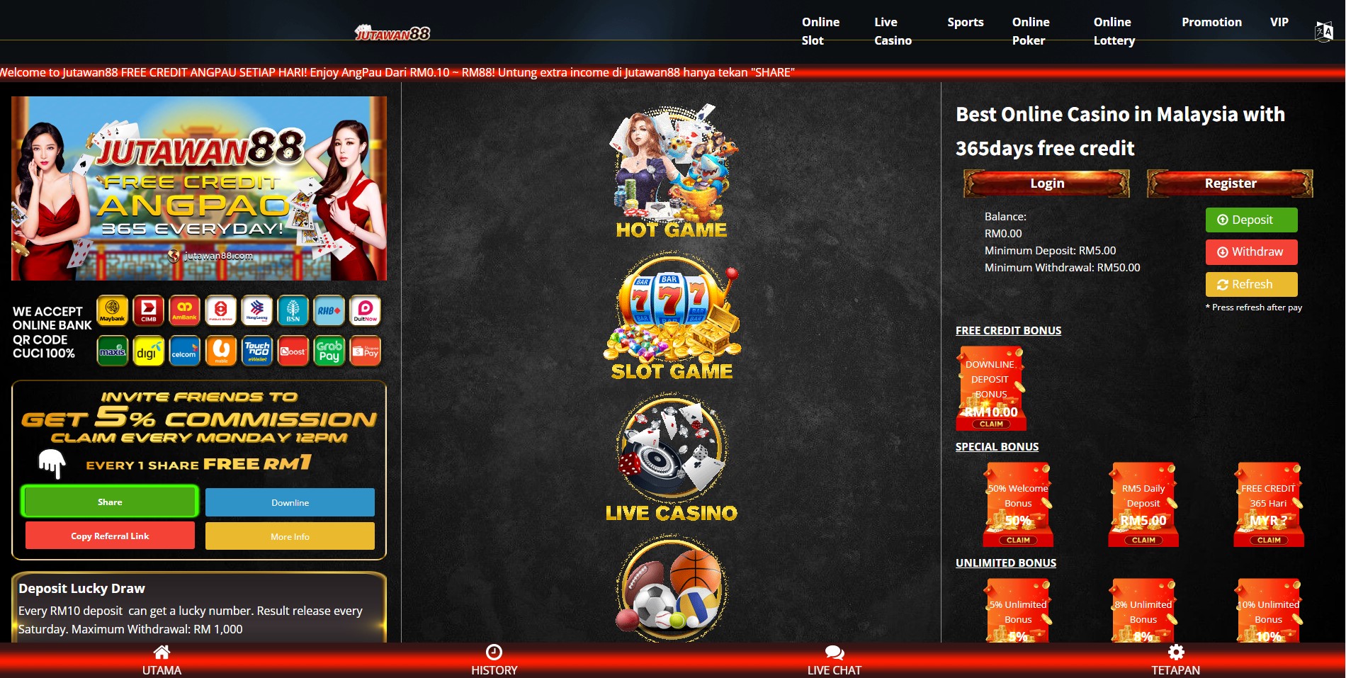 Jutawan88 casino homepage