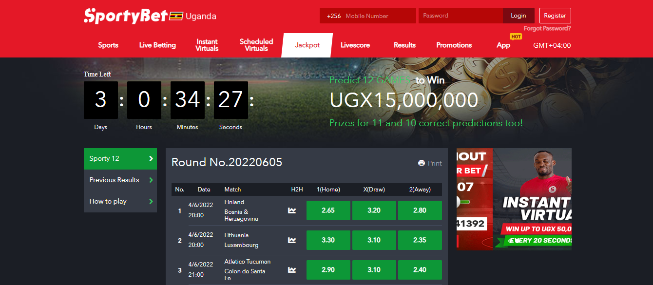 Sportybet uganda offers